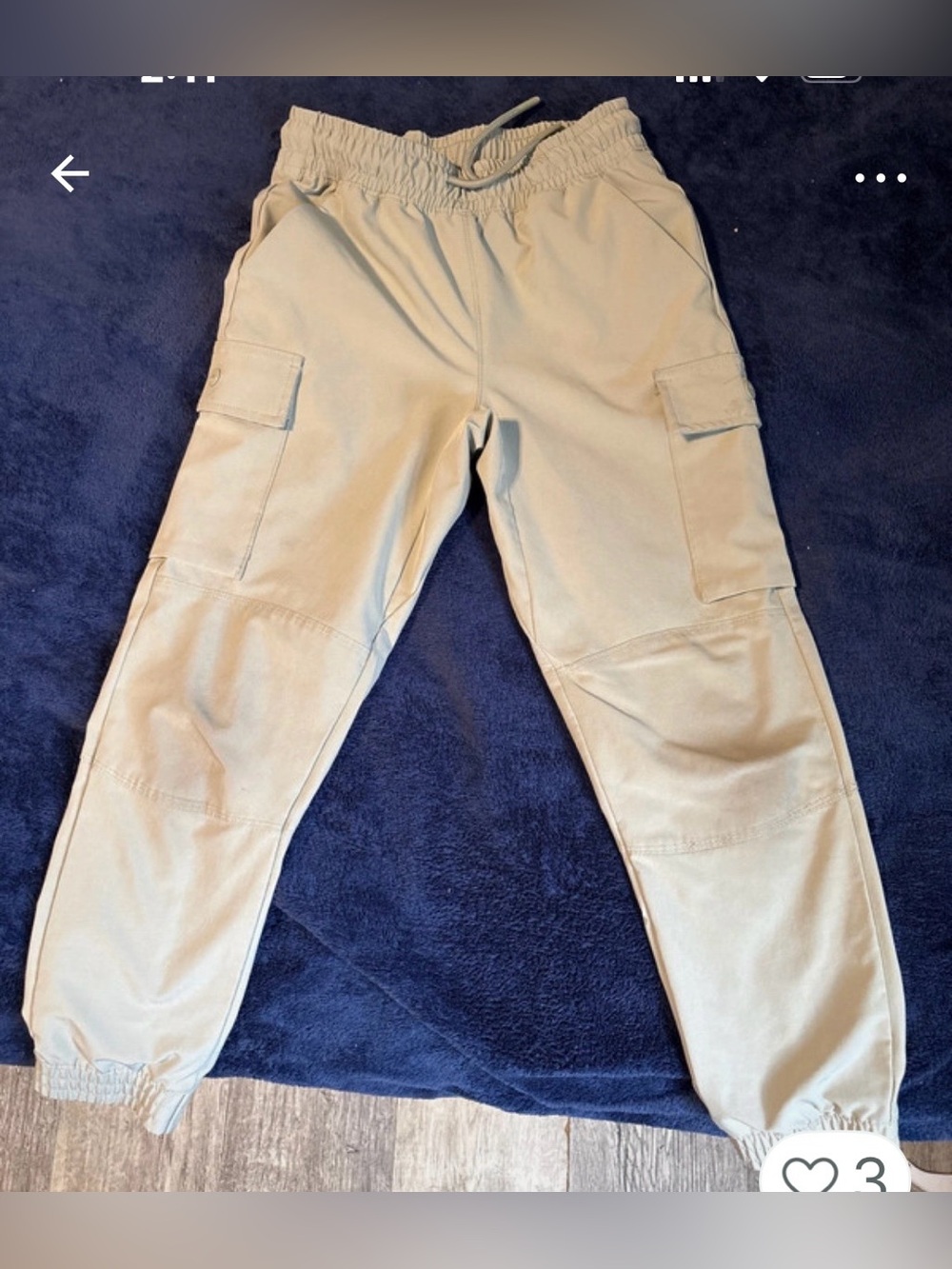 Girls Cargo Jogger Pants in mint green